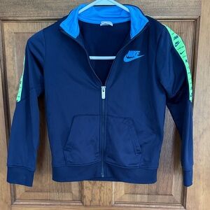 Nike Black Jacket with Blue and Green Accents